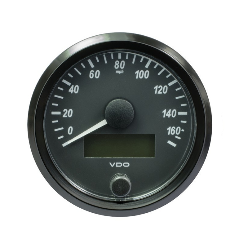VDO SingleViu Speedometer 160 Mph Black 80mm gauge